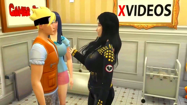 Perverted God Naruto Threesome With Hinata and Hanabi in Bathroom Anime Action