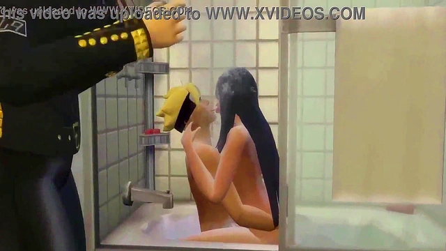 Perverted God Naruto Threesome With Hinata and Hanabi in Bathroom Anime Action