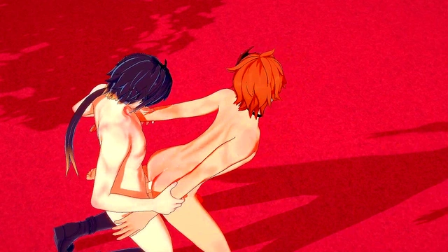 Tartaglia & Zhongli Engage in Hot Genshin Impact Yaoi 3D Action with Doggy Style Creampie