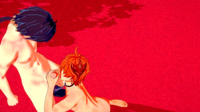 Tartaglia & Zhongli Engage in Hot Genshin Impact Yaoi 3D Action with Doggy Style Creampie