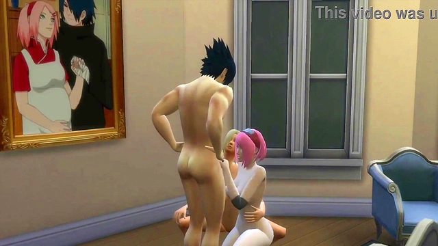 Sakura & Ino Get Fucked Hard By Sasuke in Steamy Naruto Hentai Anal Scene