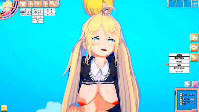 Cute Blonde Margaret Chan Rubs Huge Tits for 3D Hentai BJ & Handjob Bliss