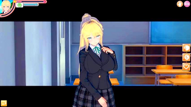 Cute Blonde Margaret Chan Rubs Huge Tits for 3D Hentai BJ & Handjob Bliss