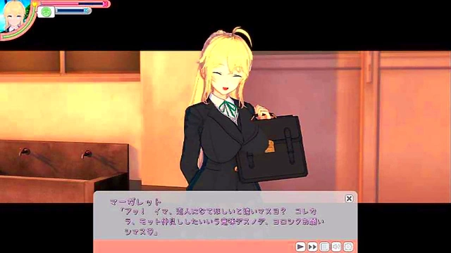 Cute Blonde Margaret Chan Rubs Huge Tits for 3D Hentai BJ & Handjob Bliss