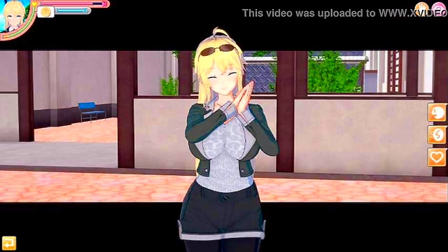 Cute Blonde Margaret Chan Rubs Huge Tits for 3D Hentai BJ & Handjob Bliss