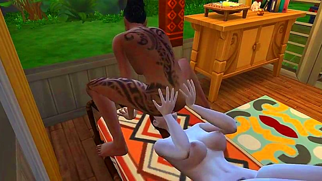 Blonde Anime Babe Gets Hot Massage Then Rides Dick For Sweet Climax Scene