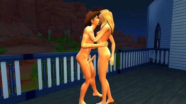 Blonde Anime Babe Gives Oral Sex Outdoors With Big Boobs & Hardcore BlowJob Action