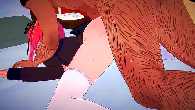 Cute Anime Babe Gets Extreme Cream Overload From Big Dick Monster
