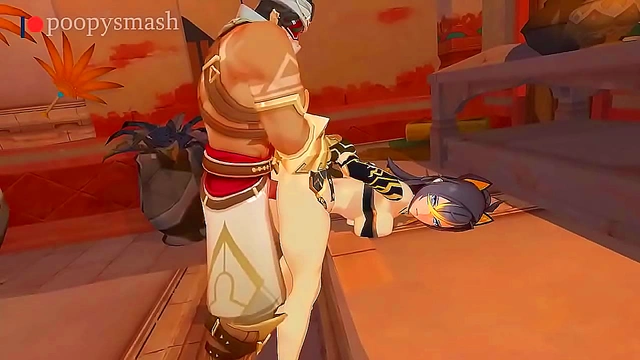 Naughty Anime Model Tempts In Forbidden Positions for Steamy 3D Sex Scene