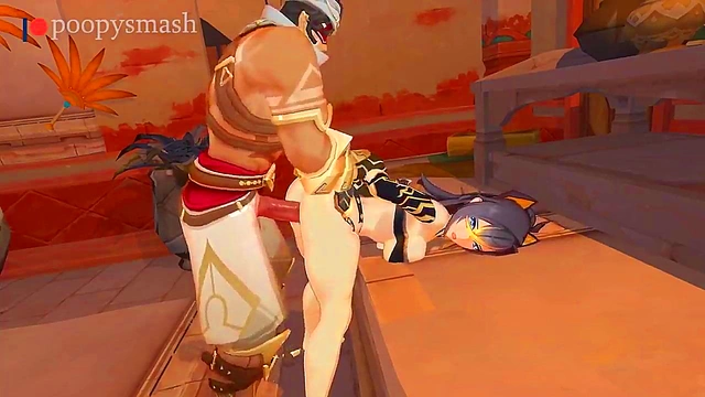 Naughty Anime Model Tempts In Forbidden Positions for Steamy 3D Sex Scene