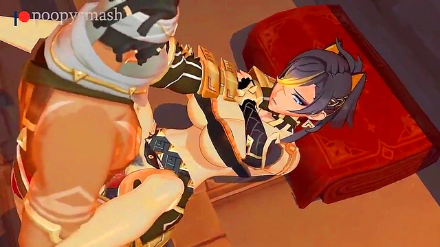 Naughty Anime Model Tempts In Forbidden Positions for Steamy 3D Sex Scene