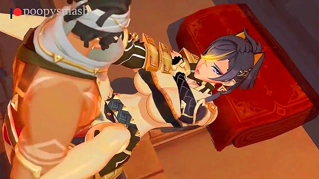 Naughty Anime Model Tempts In Forbidden Positions for Steamy 3D Sex Scene