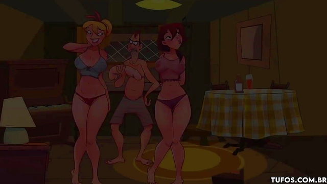 Busty Anime Brunette With Curves Gets Caught In Shower & Filled To The Brim