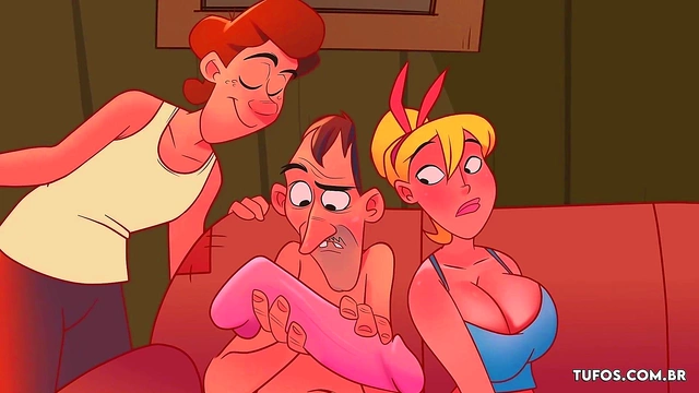 Busty Anime Brunette With Curves Gets Caught In Shower & Filled To The Brim