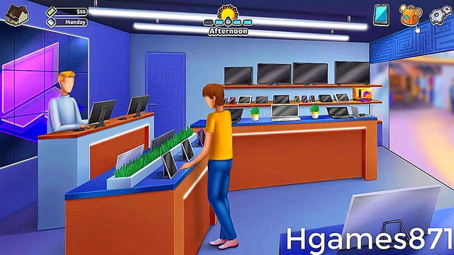 Hot Futanari Babe With Blue Hair Nails Big-Dick Dildo Fuck & Handjob Orgasm!