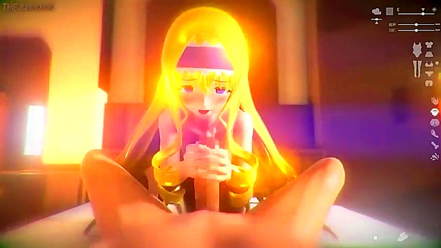 Redhead Devil's Mistress Rides Dildo Till Ass Pops Milk in Anime Glory Orgasm Fantasia