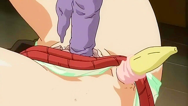 Maid in Heaven 2 - Tied up hentai maid gets vibrator in pussy and banana in ass