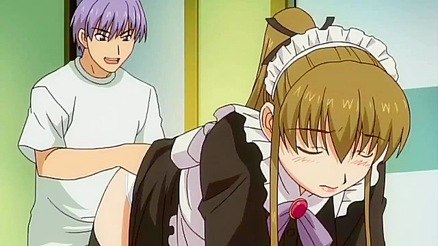 Maid in Heaven 2 - Tied up hentai maid gets vibrator in pussy and banana in ass