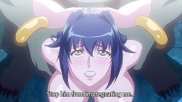 Huge titty anime babe is suspended and then jizzed in all holes by tentacles