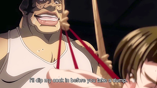 Tsuma Netori 3 - Ugly hentai bastards anal gangbang tied up busty teacher