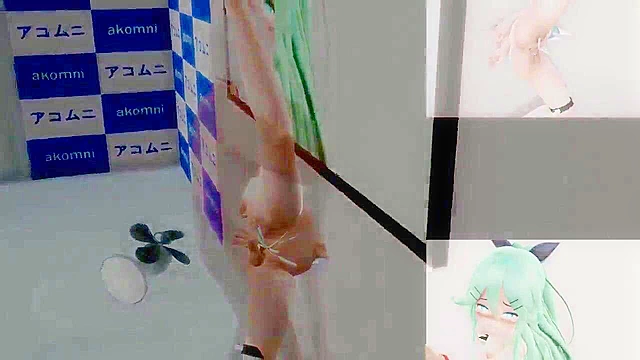 Teen japanese pop star gets stuck in a wall and fucked from behind