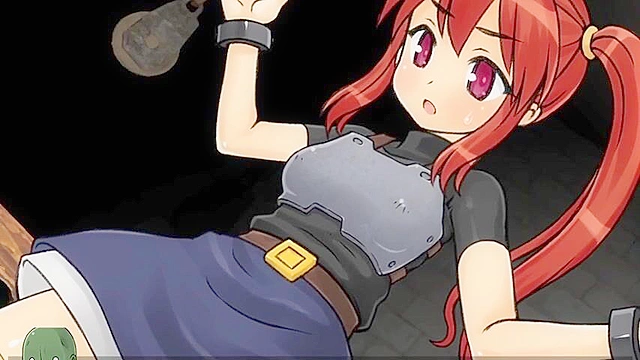 Cute teen girl is chained up in a dungeon and fucked by hentai monster cock