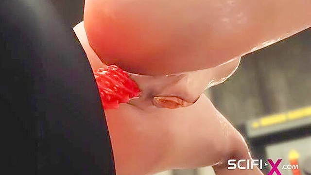 Ball gagged cuffed girl gets fucked by black lesbian masked woman