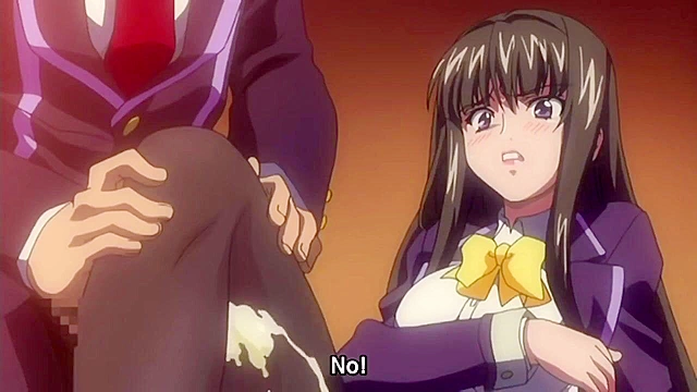 Petite hentai schoolgirl uses her foot to make a guy climax - compilation
