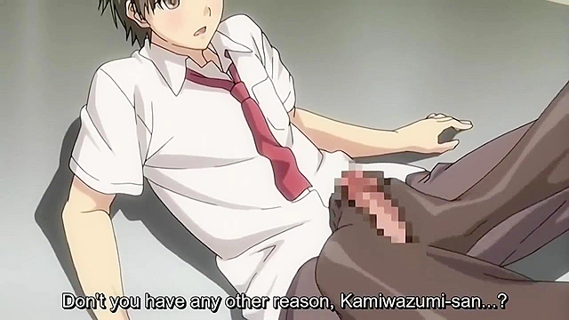 Petite hentai schoolgirl uses her foot to make a guy climax - compilation
