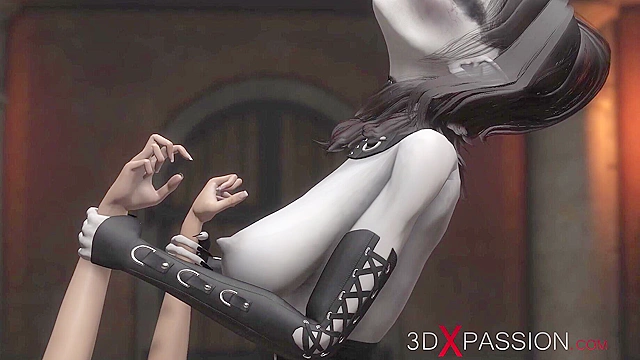 Hot 3d girl slave gets fucked hard by satanic witches with big futa cocks