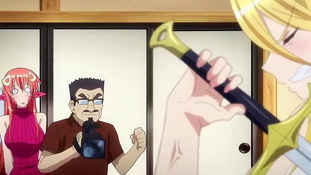 Pervy photographer takes naughty photos of monster babes