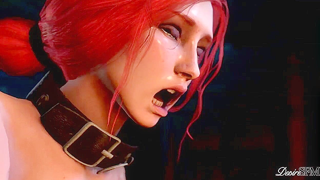 Triss Merigold gives a babe a vicious hard futa fuck from the back