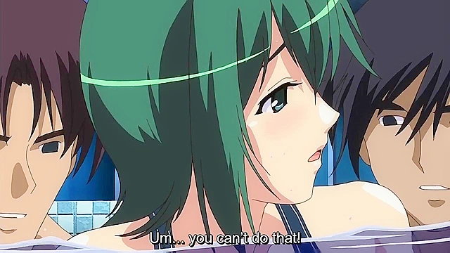 Busty nurse in cute outfit is masturbating in front of the doctor in hentai hospital