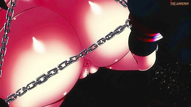 Teen with huge anime tits is chained up and fucked rough and dirty