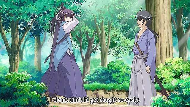 Samurai Hormone - Female ninja fails in mission so gets fucked by dad and brother