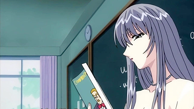 23 Year Old Female Teacher 2- Slave girl sucks the bosses dick for a hot cumshot on anime tits