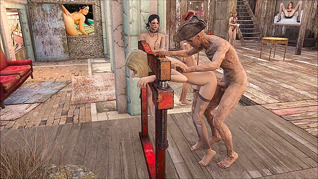 Fallout 4 Zombie Hancock goes to the brother and fucks bound hooker