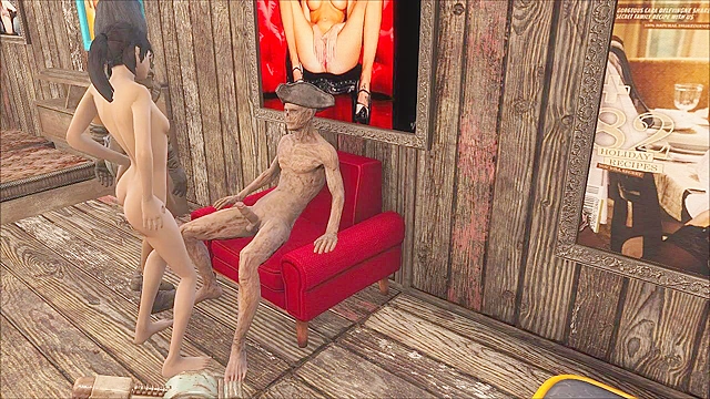 Fallout 4 Zombie Hancock goes to the brother and fucks bound hooker