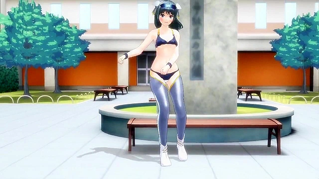 Hot futa babes dance, piss, and then having kinky fucking outdoors