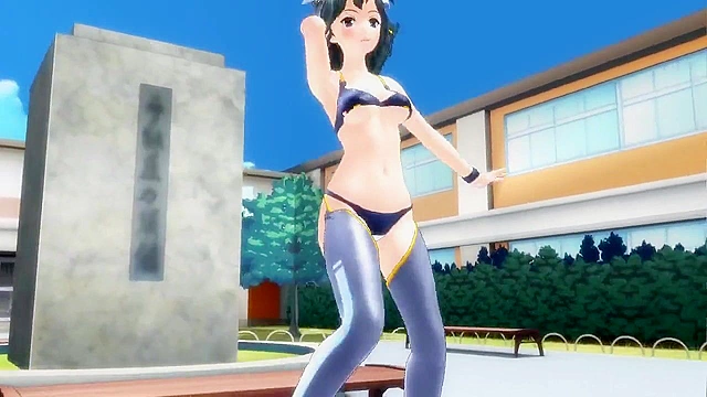 Hot futa babes dance, piss, and then having kinky fucking outdoors