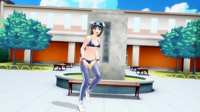 Hot futa babes dance, piss, and then having kinky fucking outdoors