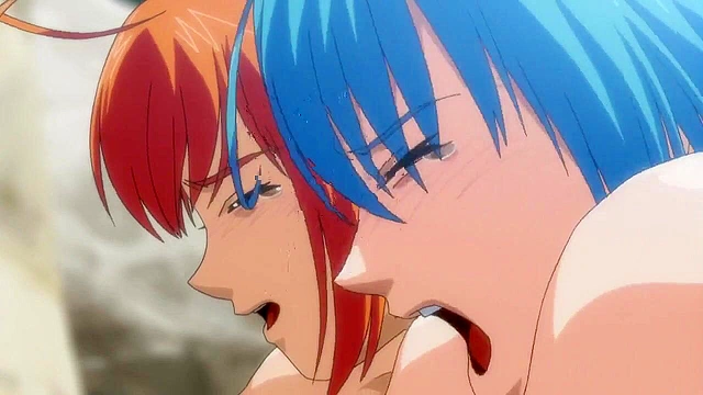 School stud fucks two hot anime girls on the beach in public threesome