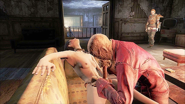 Fallout 4 Zombie Hancock gets fucked by shemale Trixy in asshole