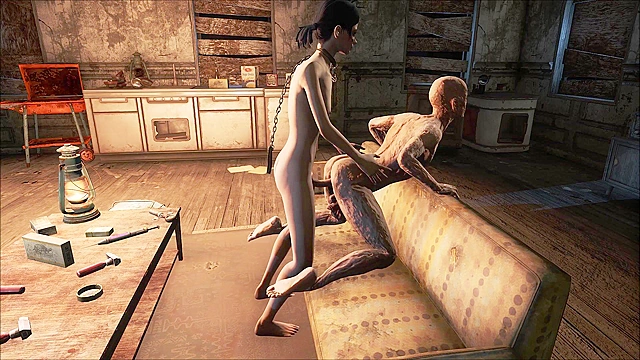 Fallout 4 Zombie Hancock gets fucked by shemale Trixy in asshole