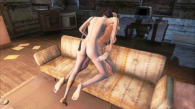 Fallout 4 Zombie Hancock gets fucked by shemale Trixy in asshole