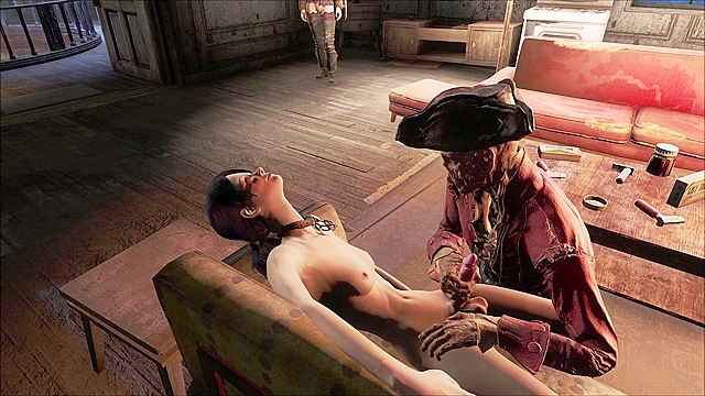 Fallout 4 Zombie Hancock gets fucked by shemale Trixy in asshole