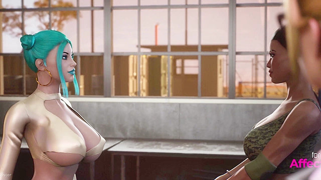 Futanari babes action adventures in a 3d threesome animation