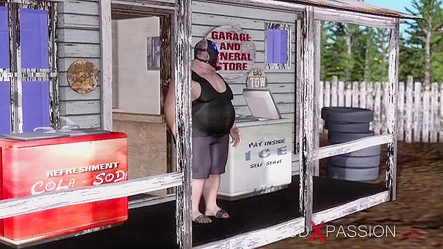 Young blonde gets fucked by a fat maniac in dirty bondage basement