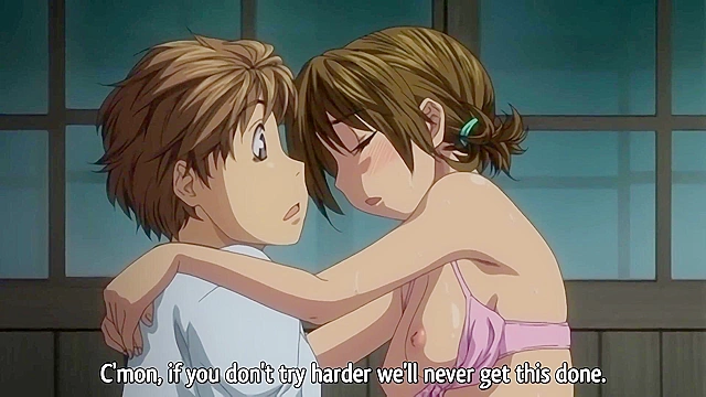 Tayu 4 - Horny anime schoolgirls lesbian scissor while watching teens fuck