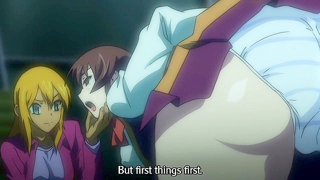 Group of teen hentai girls are bound up by tentacles and double fucked